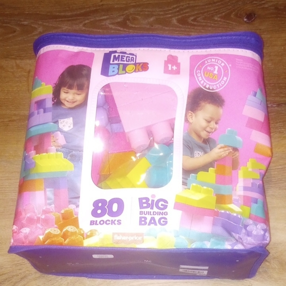Fisher-Price Pink and Blue Building Blocks Set 80 Pieces